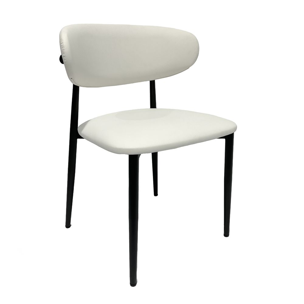 Premium Dining Chair,Modern Minimalist Artificial Leather Restaurant Chair with Ergonomic Design, Scratch-Resistant Upholstery for Small Apartments, Hotels & Cafés(Off-White)