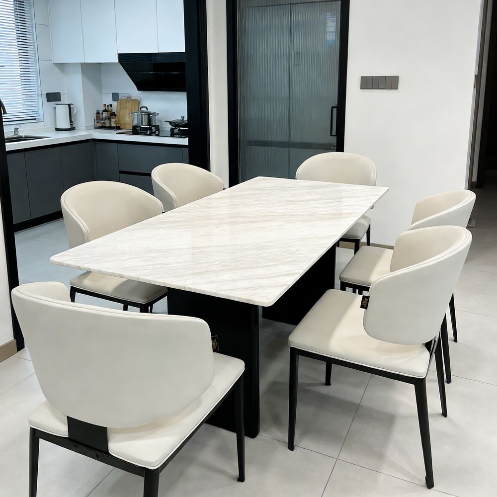 Premium Dining Chair Luxurious Artificial Leather Restaurant Chair with Heavy-Duty Metal Frame Ergonomic Design for  Homes, Hotels & Cafés(Light Gray)