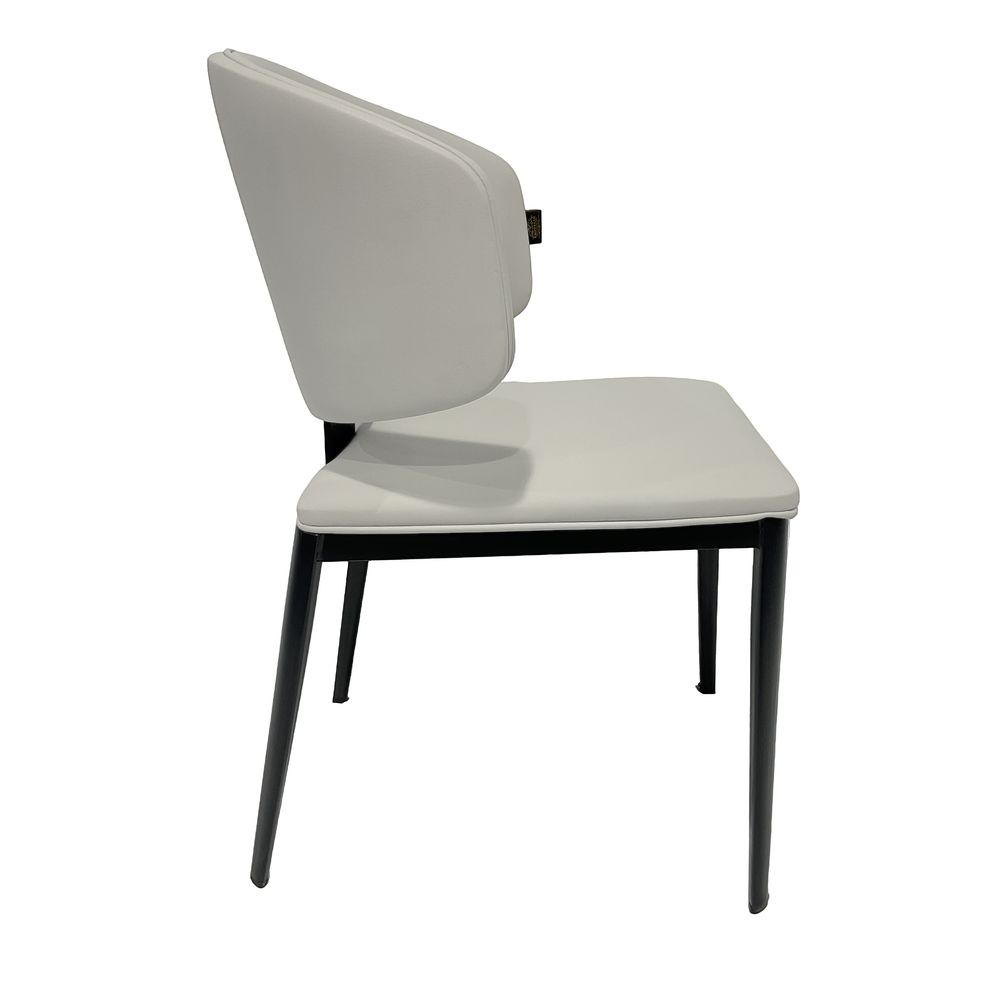 Premium Dining Chair Luxurious Artificial Leather Restaurant Chair with Heavy-Duty Metal Frame Ergonomic Design for  Homes, Hotels & Cafés(Light Gray)