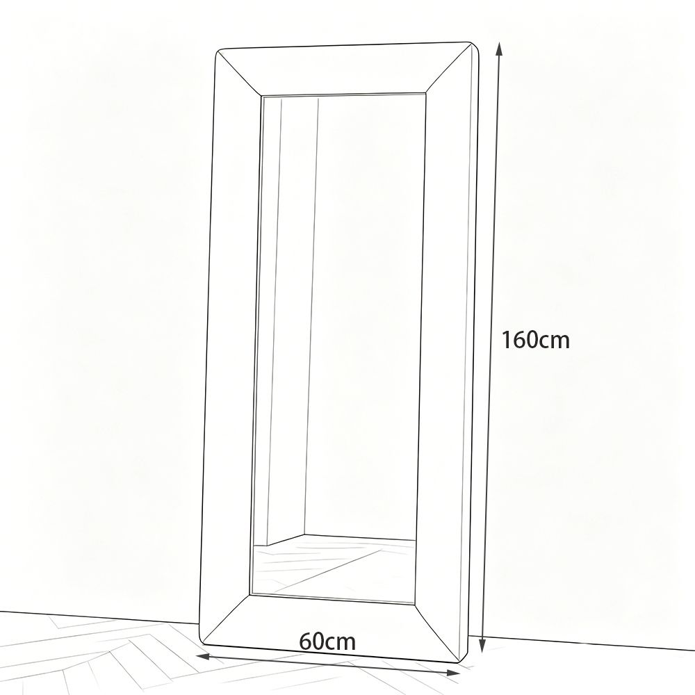 MapleHoome Full-Length Mirror,Velvet Floor Mirror,160x60cm Lean-to-Wall Standing Mirror,for Bedroom Entryway