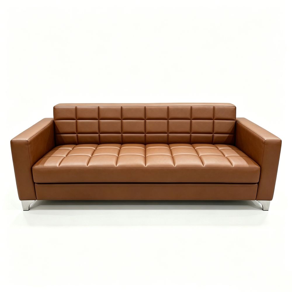 MapleHome 3 Seater Sofa of Office Sofa Set,Brown,PU Leather,for Office Living Room