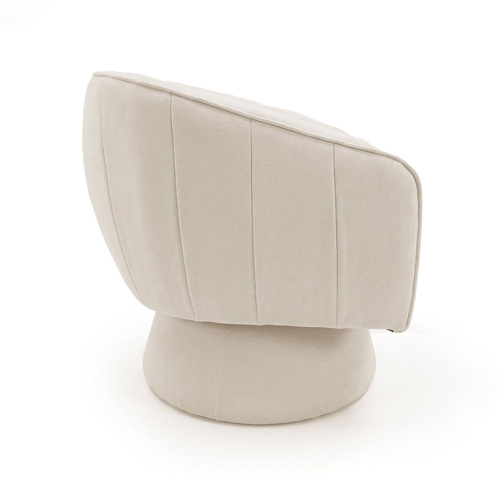 Maple Home Accent Arm Chair Swivel 1-Seater Chair,Fabric Single Chair,Oatmeal Beige Chenille
