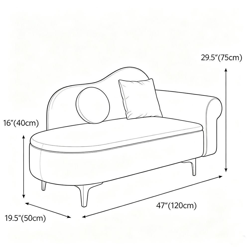 MAPLEHOME 120cm Boucle Storage Chaise Lounge Off White Living Room