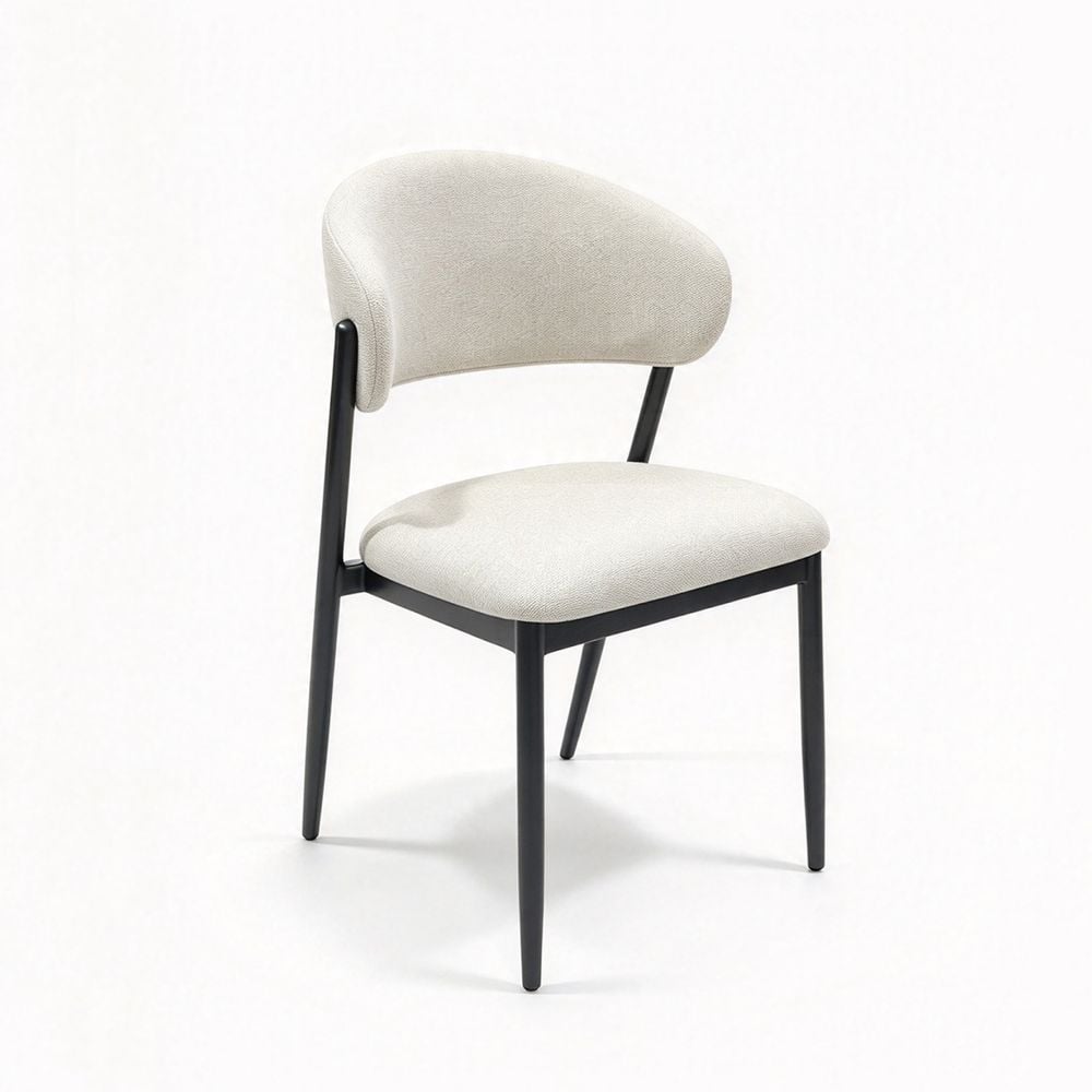 MAPLEHOME Linen Dining Chair Beige Dining Room