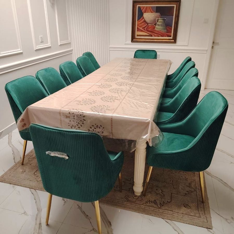 MAPLEHOME Velvet Dining Chair Green For Dining Room