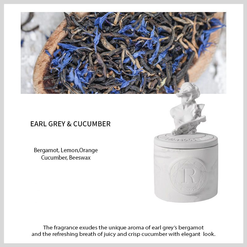 Earl Grey and Cucumber Scented Candle With Top Closure and Modern Luxury Look