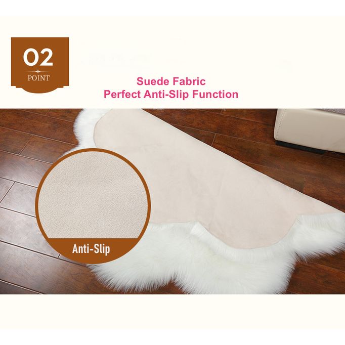 Super Soft Rabbit Fur Round Living Room Carpet With Anti Slip Bottom (Size 80CM)