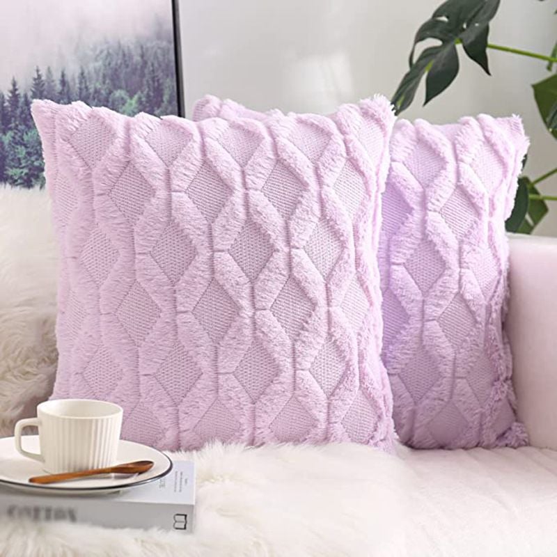 2 PCS Of Throw Pillow With Extra Comfort And Fluffy Material With Soft Handfeel 