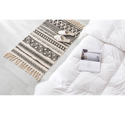 Ethnic Style Handwoven Tassel Carpet For Living Room Bedroom (Size 60×90CM)