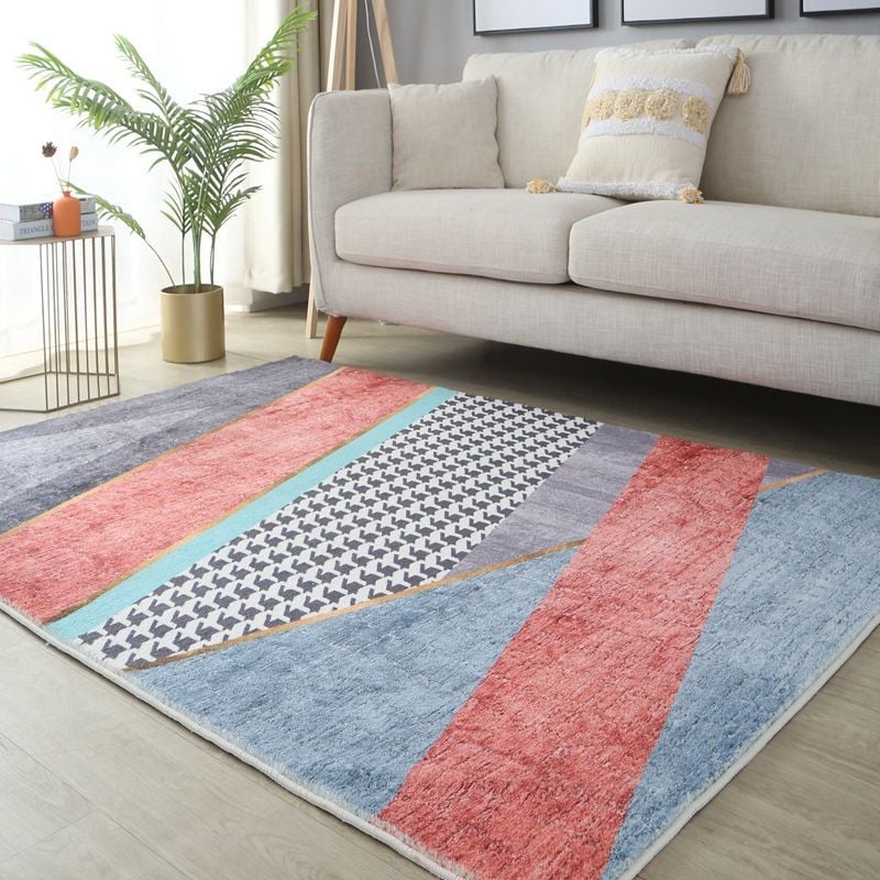Area Rug Anti Slip Modern Floor Carpet Made With High Quality Crystal Velvet Cashmere With Light Luxury Material For Indoor Living Room Dining Room Bedroom With Beautiful Print (Size 80×160CM)
