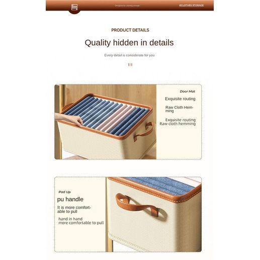 Household Foldable Clothes Storage Boxes Underwear Closet Organizer Wardrobe Drawer 40×25x20CM (25L)