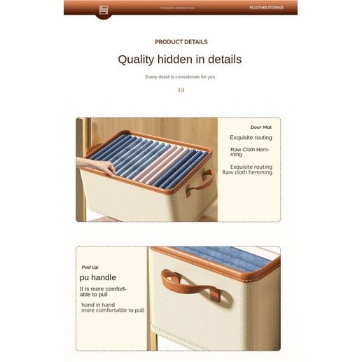 Household Foldable Clothes Storage Boxes Underwear Closet Organizer Wardrobe Drawer 44×25x20CM (32L)