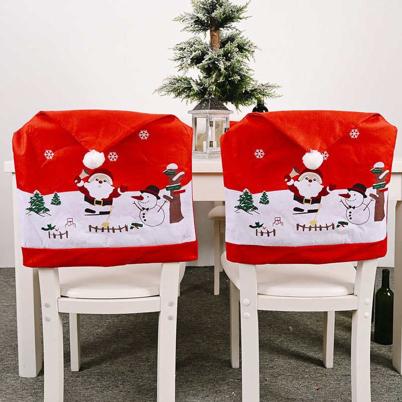 مجموعة من 2 غطاء كرسي عيد الميلاد المزخرف بمقاس قياسي.
