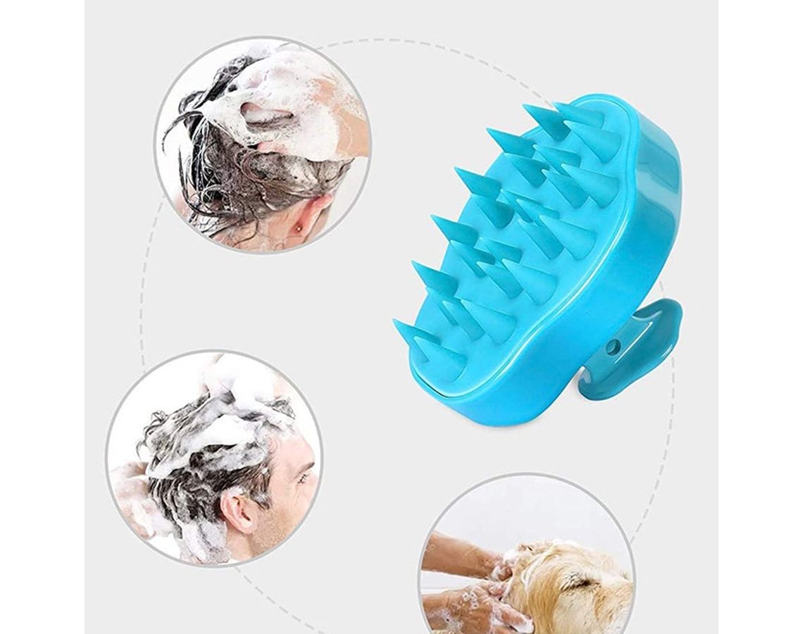 Multi-Use Hair Washing Shampoo Brush Blue