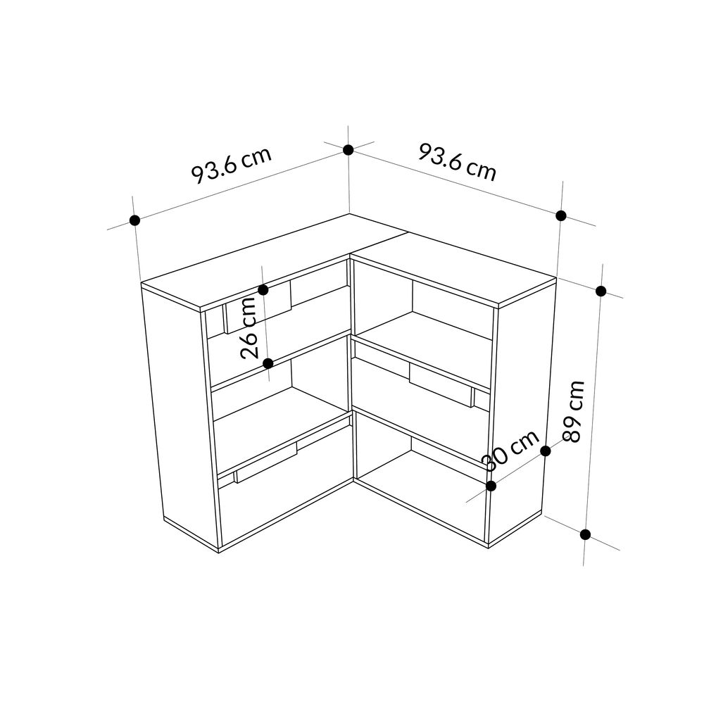 Molly store corner bookcase