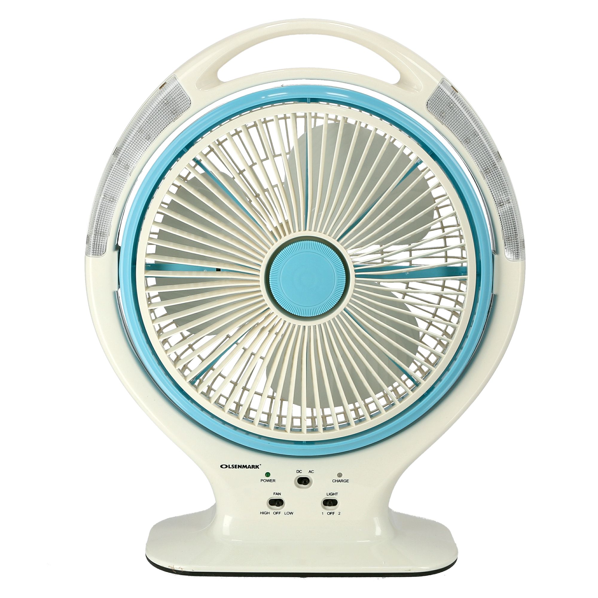 Olsenmark Rechargeable Multifunction Fan Pcs Led Light On Two Side V Ah Lead Acid