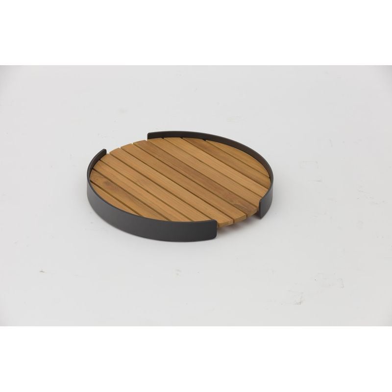 Bloom Charcoal Round Tray
