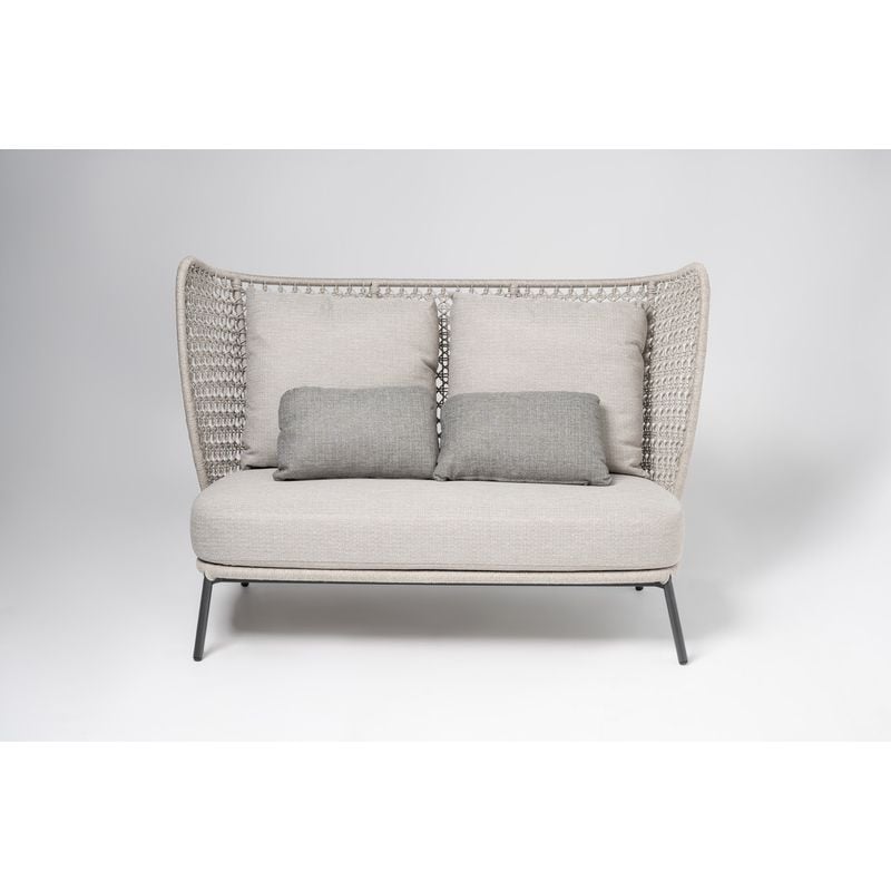 Kane Grey High-Back 2-Seater Sofa