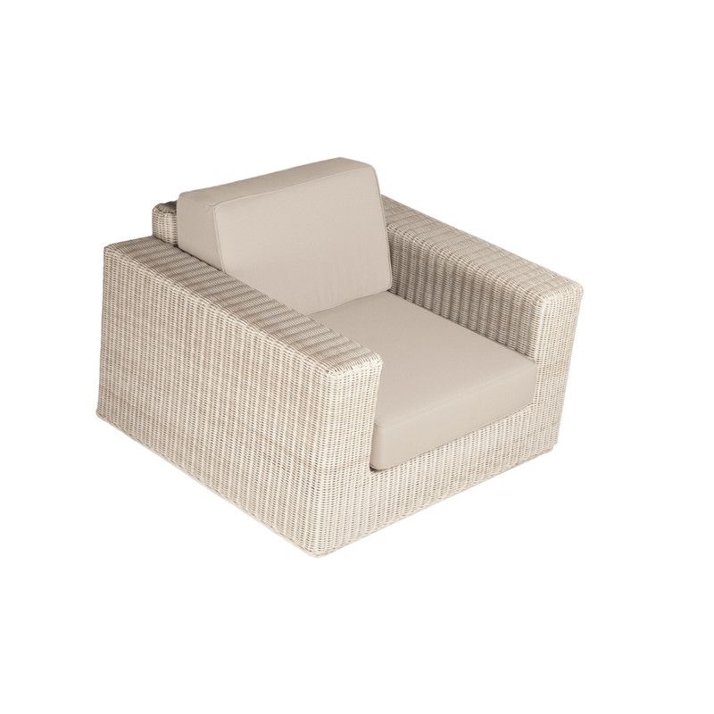 Tahiti White 4-seater Sofa Set Aluminum Frame covered in Sythenic Rattan with Coffee and Corner Table