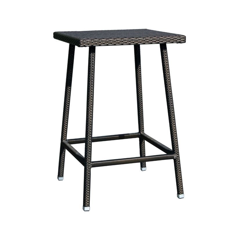 Nice Bronze 2-Seater Square Bar Table with 2 Bar Stools