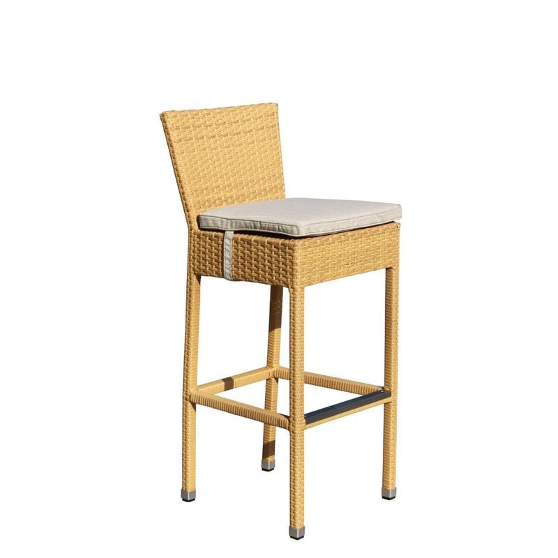 Nice Natural 2-Seater Square Bar Table with 2 Bar Stools