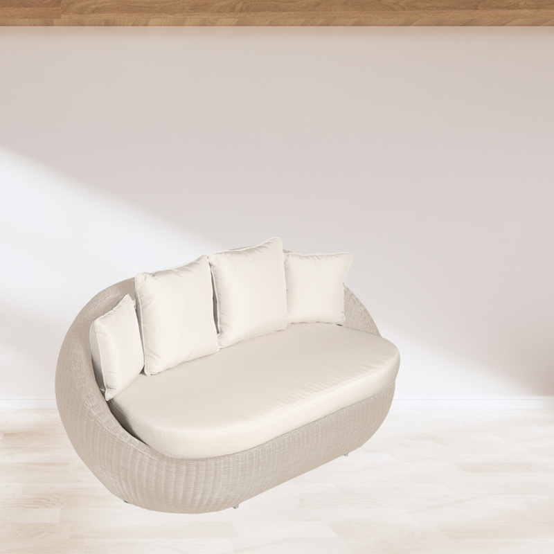 Elba White 2-Seater Sofa