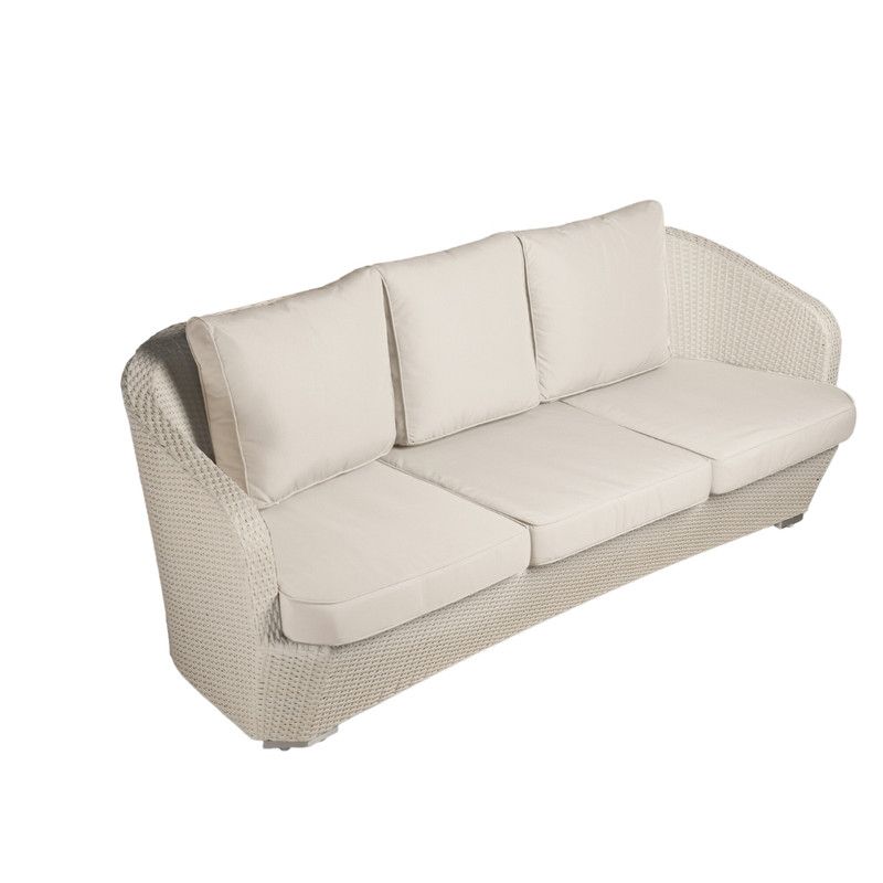 Grenada White 3-Seater Sofa