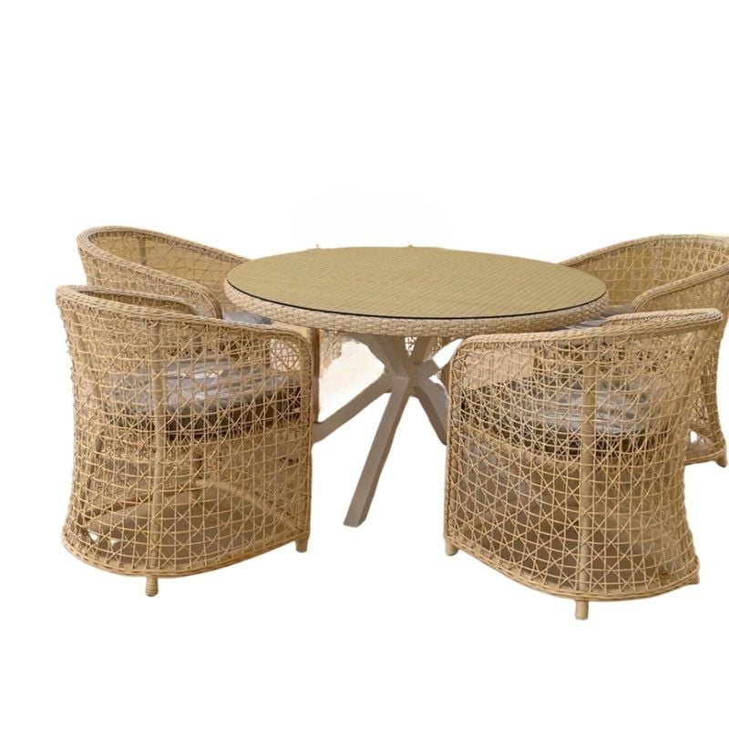 Nice Natural Round Medium Dining Table without chairs