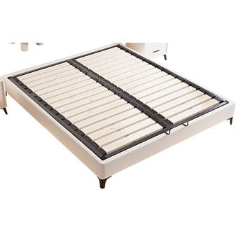 Modern luxury structure bed frame, beige Queen-150x200