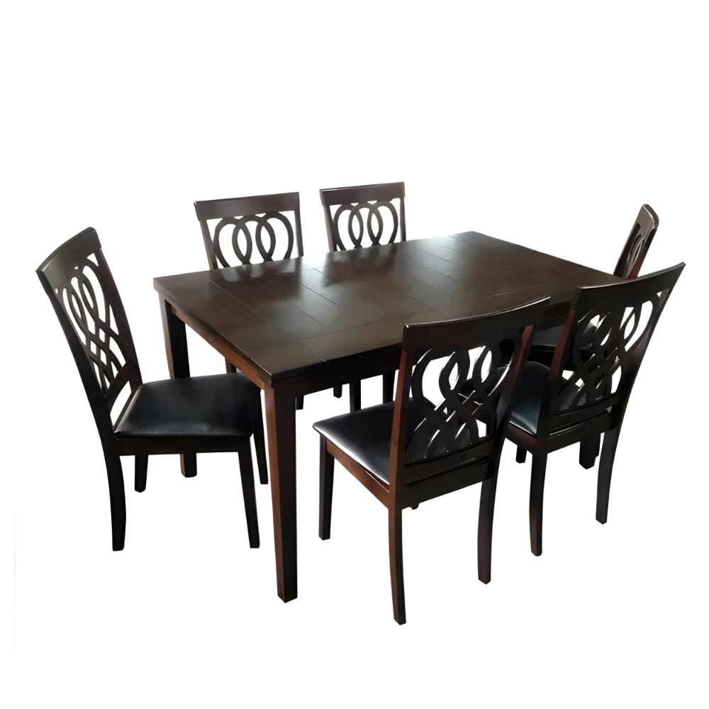 Donny Malaysian Wood 6 Seater Dining Table with 6 chairs