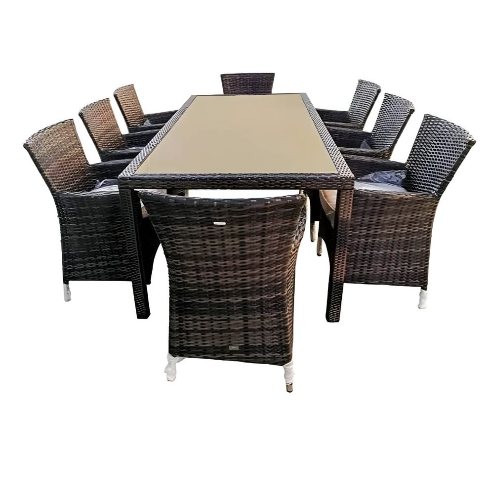 Outdoor glass deals dining table