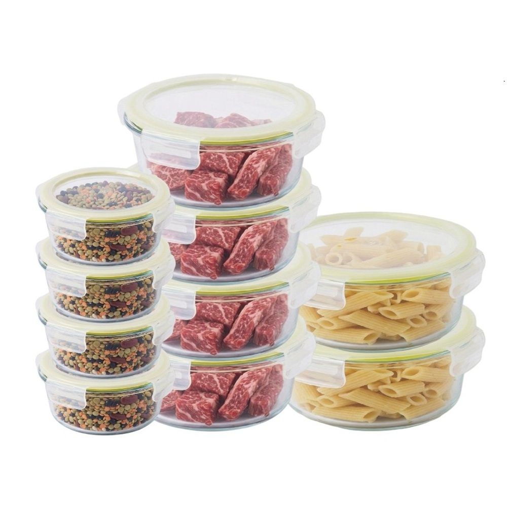 Buy LocknLock Fresh Oven-Safe Glass Round Container 10-pcs Set Airtight ...
