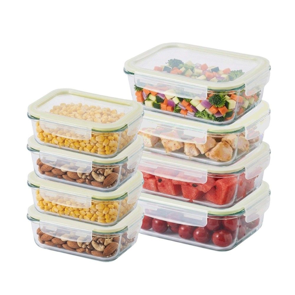 Buy LocknLock Fresh Oven-Safe Glass Rectangular Container 8-pcs Set ...