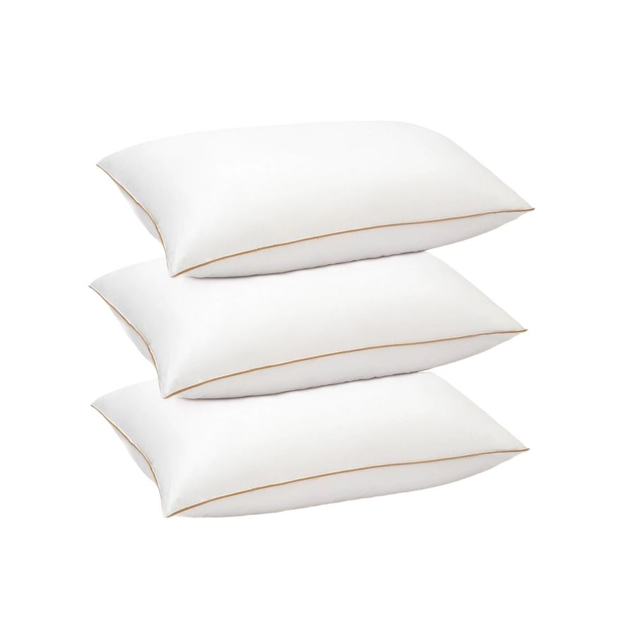 Buy 3 Piece Pack Prime Hotel Pillow With Golden Line Single Piping