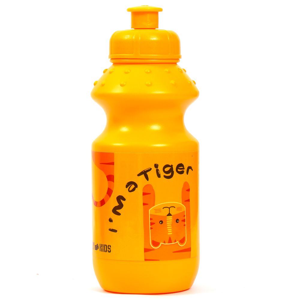 Eazy Kids Lunch Box and Water Bottle With Bag - Tiger Yellow