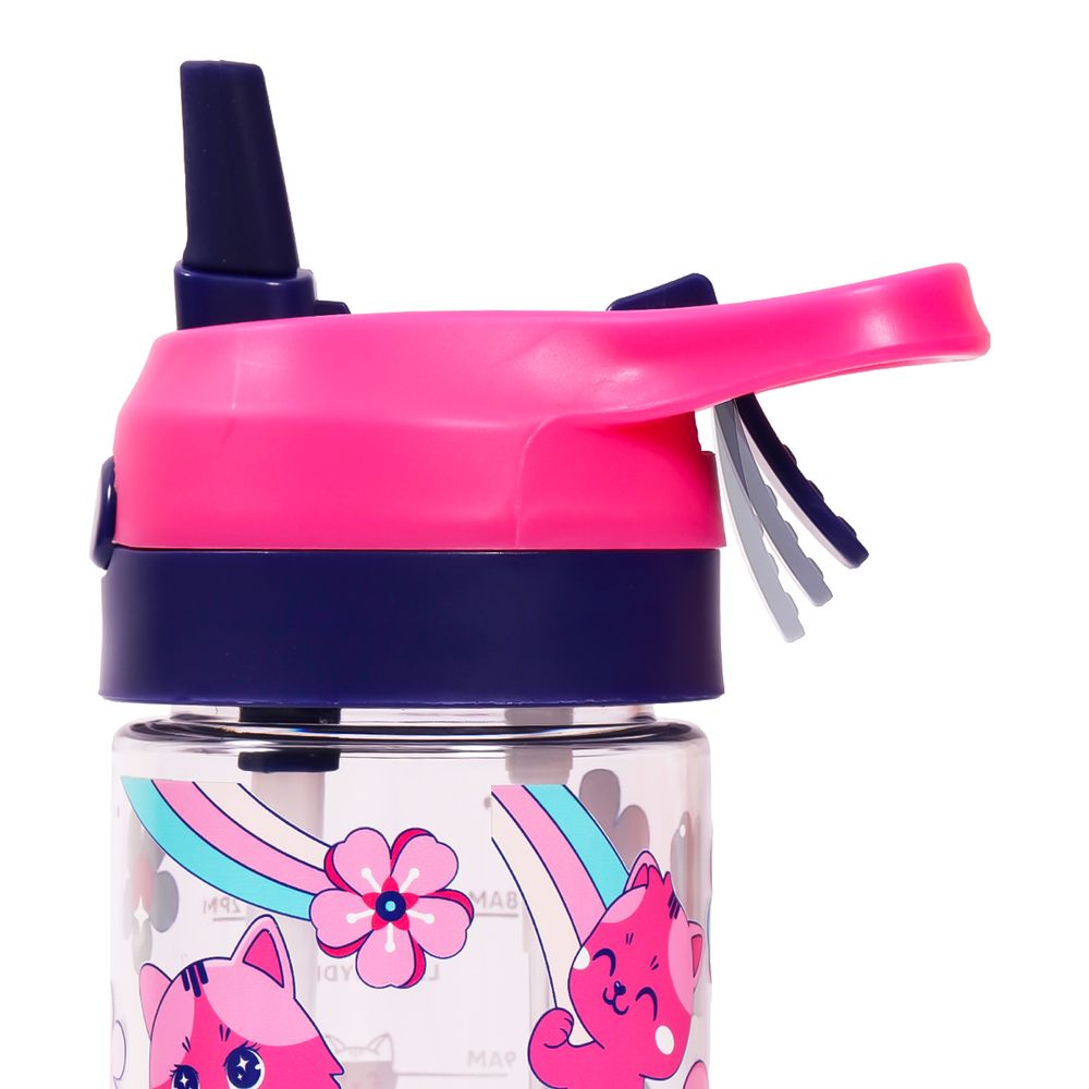 Eazy Kids Tritan Water Bottle w / Spray, Cat - Pink, 420ml