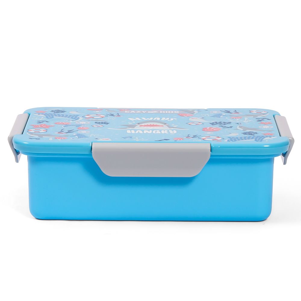 Eazy Kids 1 / 2 / 3 / 4 Compartment Convertible Bento Lunch Box Shark - Blue 850ml