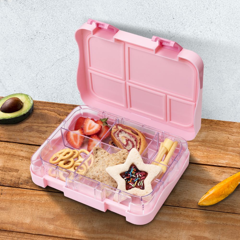 Eazy Kids 5 & 4 Convertible Bento Lunch Box wt Sandwich Cutter Set - Girl Power