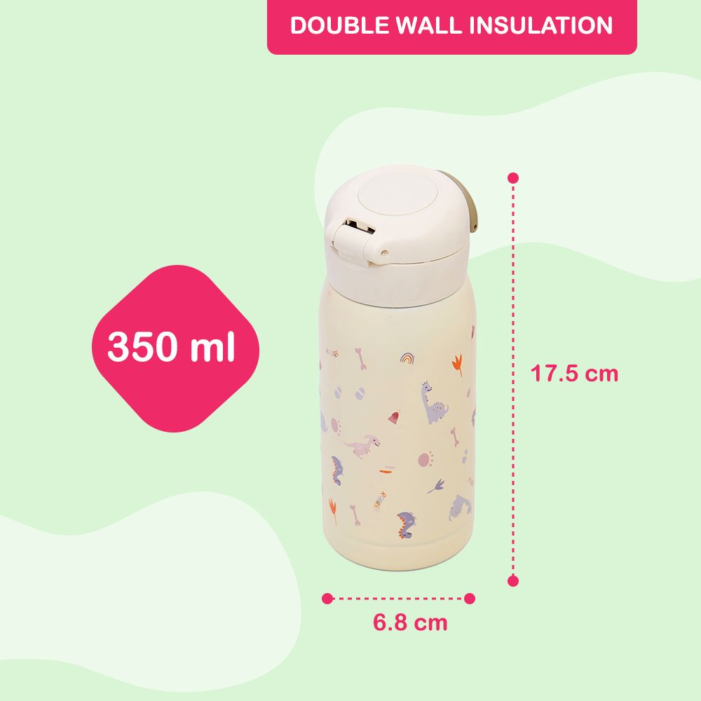 Eazy Kids Insulated School Water Bottle - Ivory, 350ml