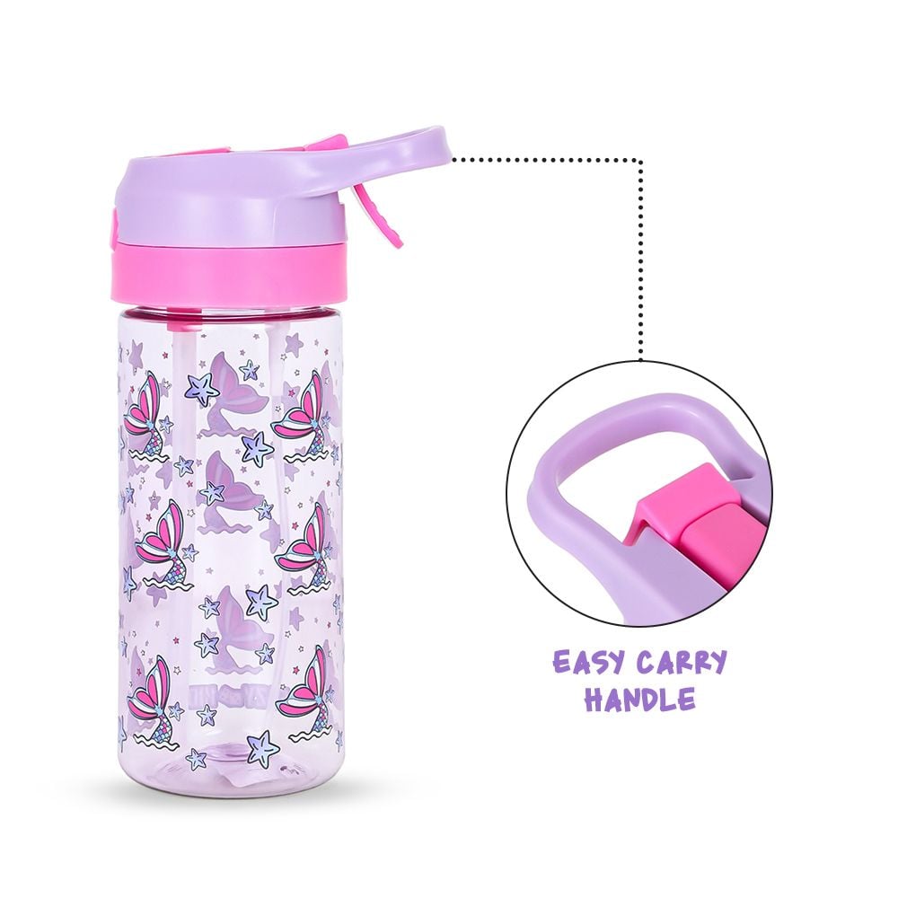 Eazy Kids 6 & 4 Convertible Bento Lunch Box with Tritan 420ml Water Bottle and Sandwich Cutter Set - Mermaid Purple