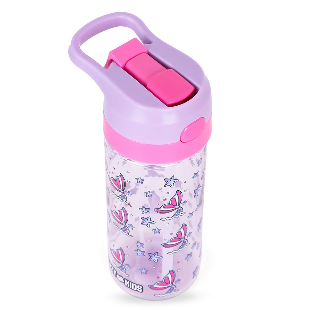 Eazy Kids 6 & 4 Convertible Bento Lunch Box with Tritan 420ml Water Bottle and Sandwich Cutter Set - Mermaid Purple