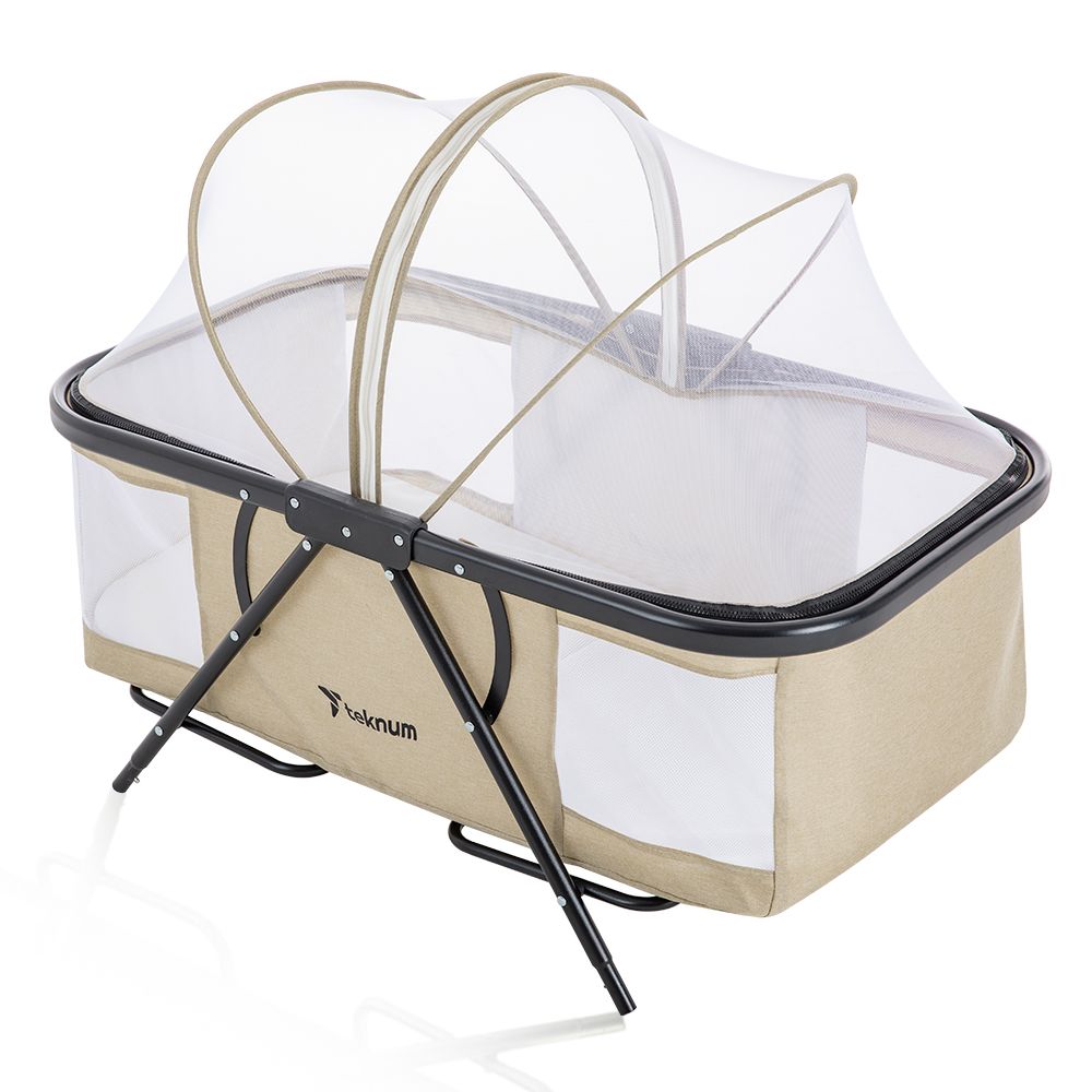 Teknum 3-IN-1 Baby Cot/Cradle w/ Mosquito net & Wheels – Ivory