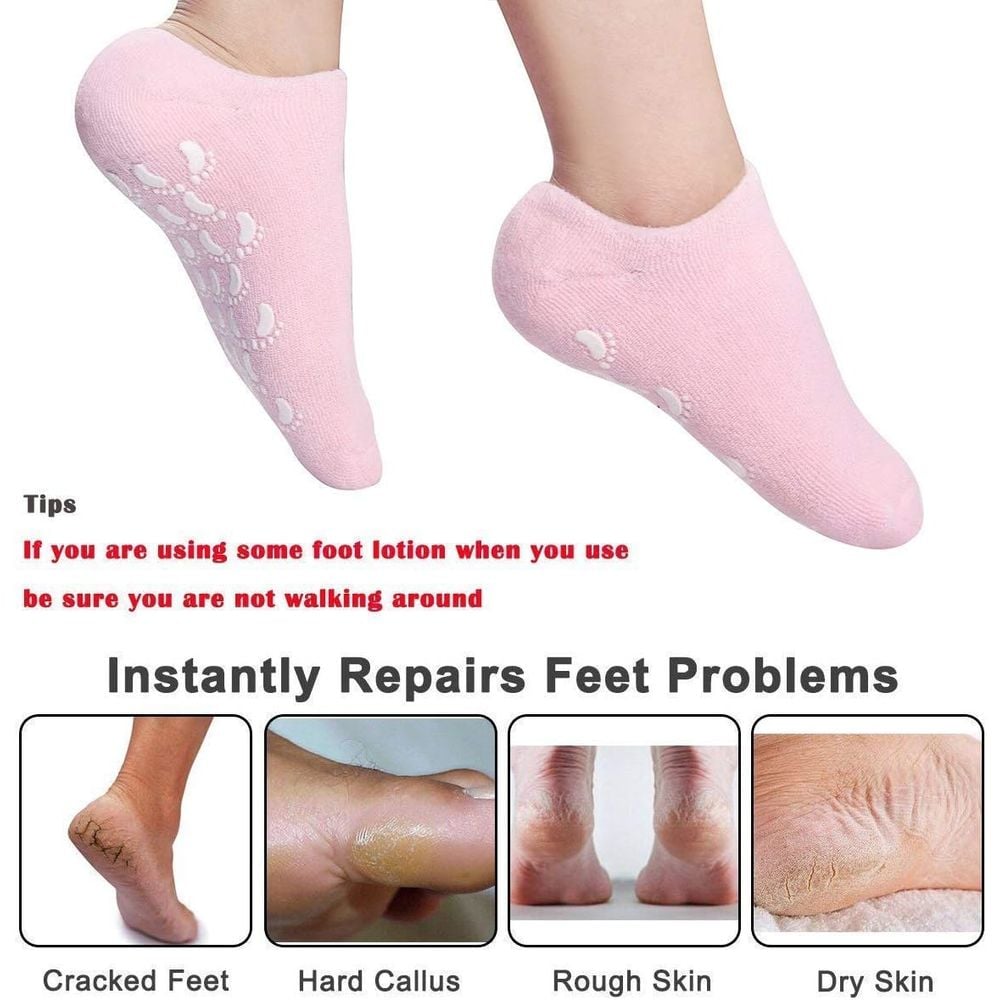 Pink Spa Gel Socks Spa Gel Socks, Moisturizing Socks For Repair