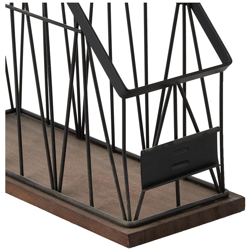 AQ Kenya Wire and Dark Wood Desk Magazine Holder