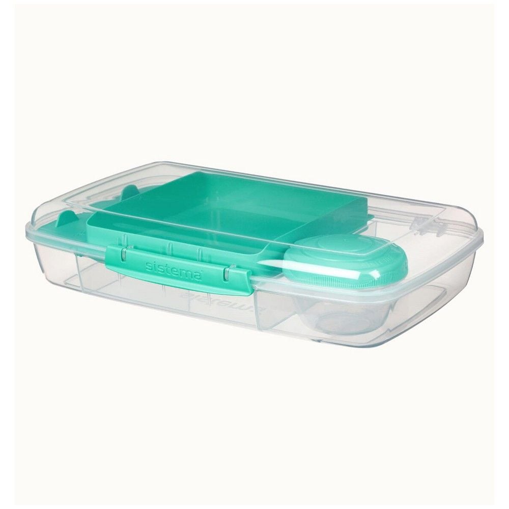 Sistema Bento  Lunch Box with Compartments 1.76L  Teal : Keep Food Fresh & Organized with BPA Free & Leakproof