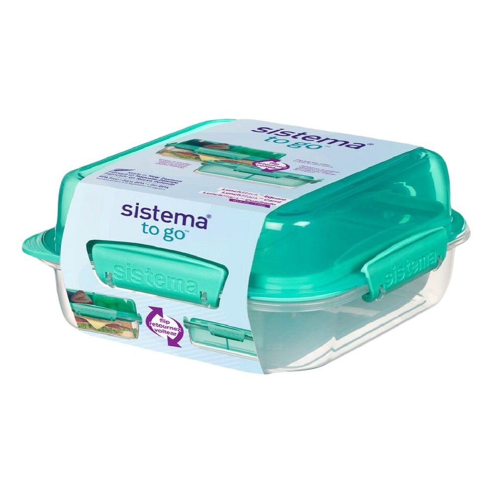 Sistema Lunch Stack To Go Green  1.4L : Leakproof & Stackable Lunch Box  BPA Free  Durable & Easy to Clean.