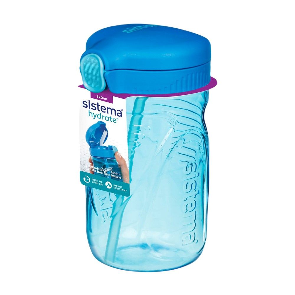 Sistema 520ml Tritan Bottle  Blue : Lightweight & Compact  Ideal for On the Go  BPA Free & Leakproof