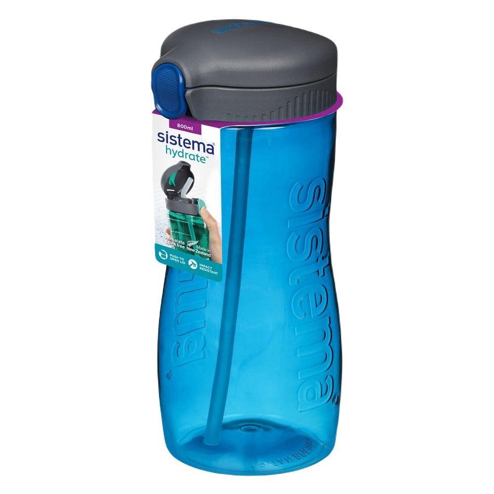 Sistema 800ml Tritan Bottle  Blue : Lightweight & Compact  Ideal for On the Go  BPA Free & Leakproof
