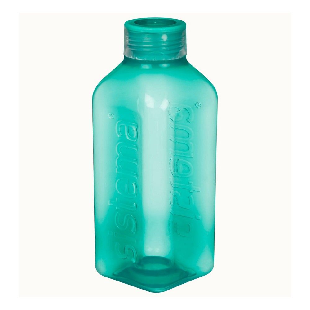 Sistema 1 Liter Square Bottle, best for work, schools and on the go, Leak Proof, easy grip square shape. Is impact resistant, Dishwasher safe & Phthlate & BPA Free, Green