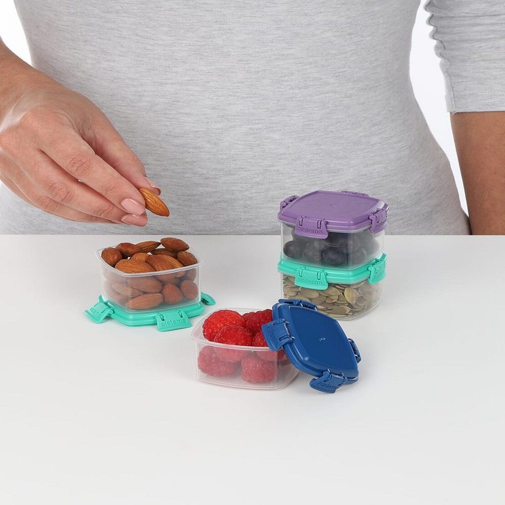 Sistema 62ml Mini Knick Knack To Go Containers  4 Pack : BPA Free & Portable for Snacks or Supplies